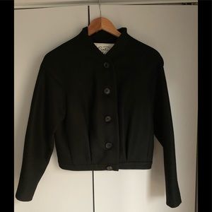 Coat Check Chicago Black Wool Bomber Jacket
